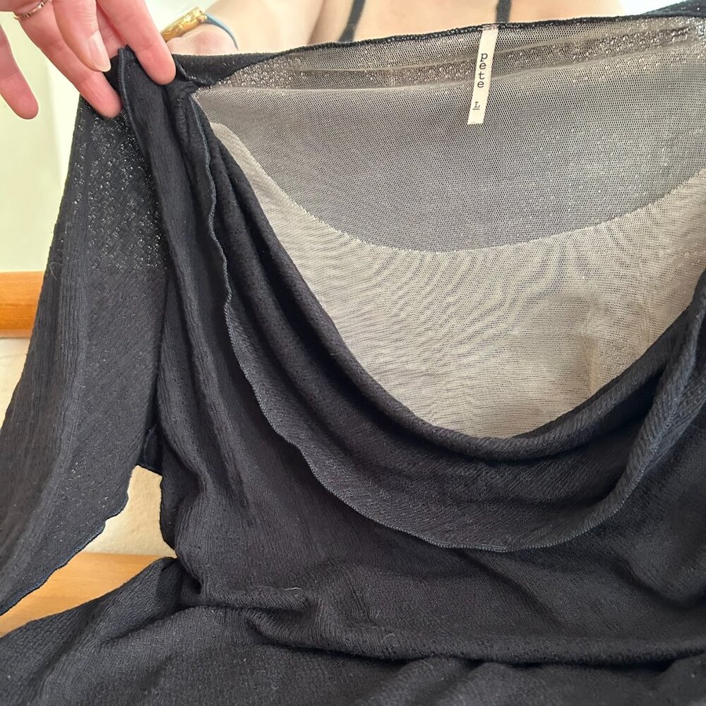 Pete Double Layer Mesh Knit Top - L - image 8